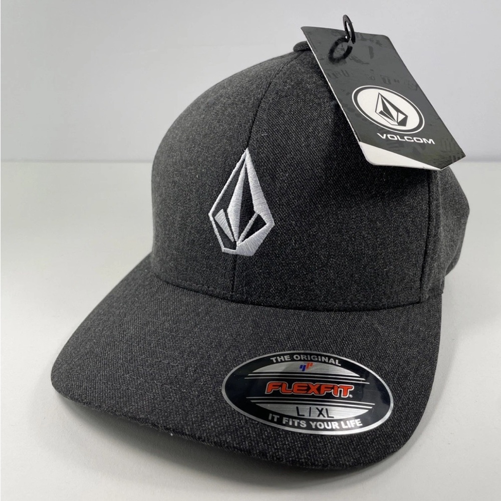 Volcom Full Stone Heather Flexfit Hat L/XL Charcoal Gray